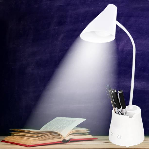 MACVL5 3 Mode USB Rechargeable LED Desk lamp for Office, Study, Reading with Pen Holder Table Lamp
