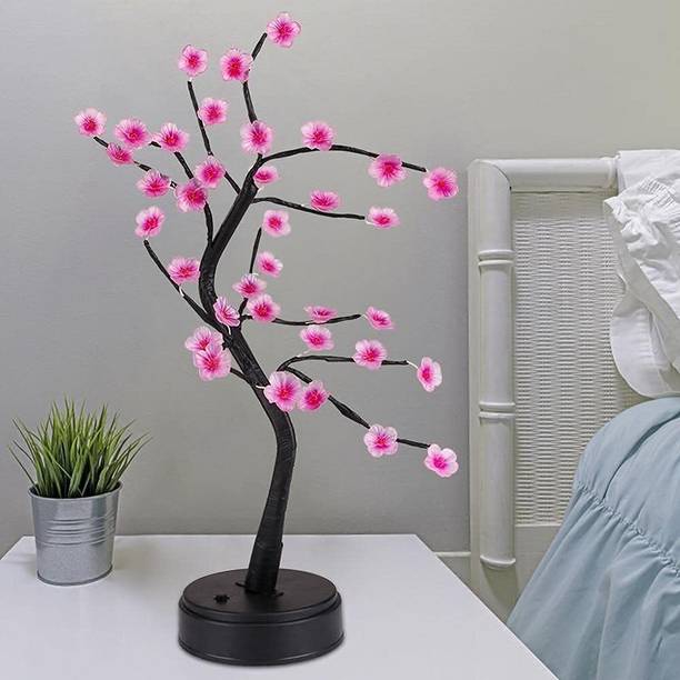 CYMNIX Cherry Blossom Bonsai Tree Light, LED Japanese Decor Battery and USB Plug Table Lamp
