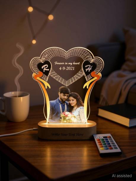 Shayona Acrylic Night Lamp with 5 Color Changing you are my love Night Lamp Night Lamp