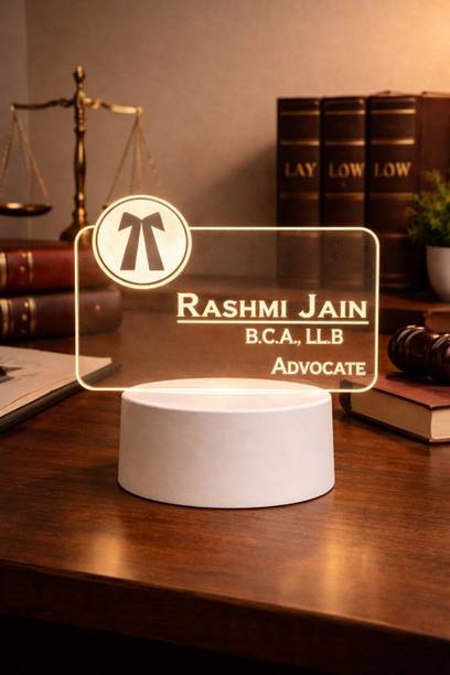 Isthir Personalized Advocate LED Name Plate Lamp Table Lamp