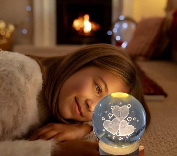 Divine Creations i love you CRYSTAL BALL specially for couples unbreakable crystal ball Night Lamp