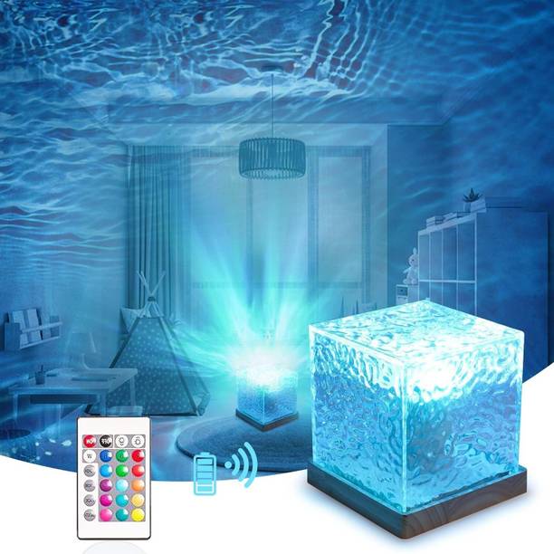 NKL BEST 3D Ocean Wave Projector Lamp Romantic LED Night Light With Remote_UE718 Table Lamp