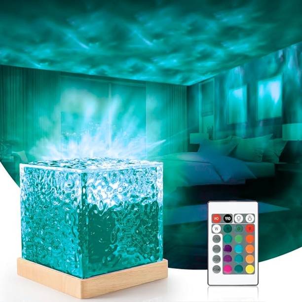 NKL BEST 3D Ocean Wave Projector Lamp Romantic LED Night Light With Remote_UE707 Table Lamp
