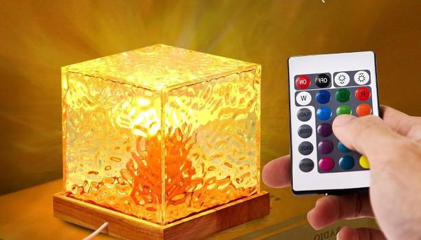 NKL BEST 3D Ocean Wave Projector Lamp Romantic LED Night Light With Remote_UE637 Table Lamp