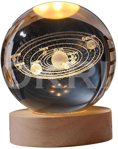 फोकरिम 3D Solar Planet Crystal Rechargeable Night Lamp नाइट लैम्प