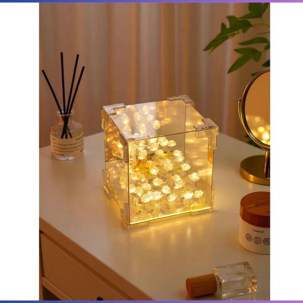 NoorDecor LED Rose Cube Night Lamp(Multicolor)-003 Night Lamp