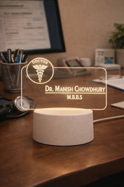 Isthir Personalized Doctor LED Name Plate Lamp Table Lamp