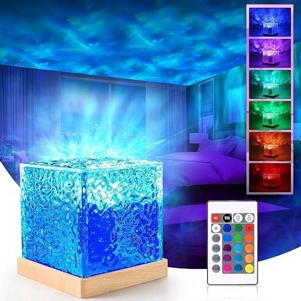 NKL BEST 3D Ocean Wave Projector Lamp Romantic LED Night Light With Remote_UE604 Table Lamp