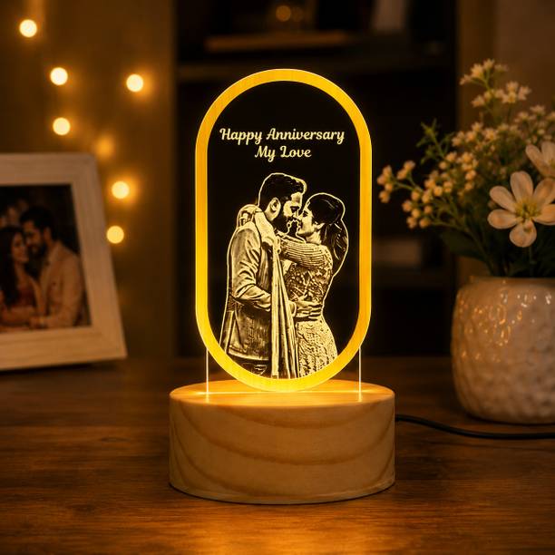 DPG Customized Couples LED Photo Frame Romantic Wedding Women Anniversary Gift Table Lamp