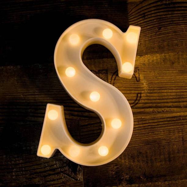 Satyam Kraft Marquee Alphabet Shaped Led Light (S) Pack of 1. Table Lamp (22 cm, White)