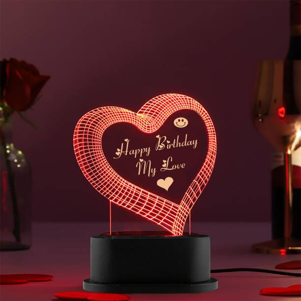 iMPACTGift Happy Birthday My Love 3D Illusion LED lamp Gift for Her/Him Gf Bf husband wife Table Lamp