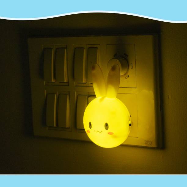 Expro Plastic Plug in Rabbit Night Lamp for Bedroom Night Light for Kids Room (Yellow) Night Lamp