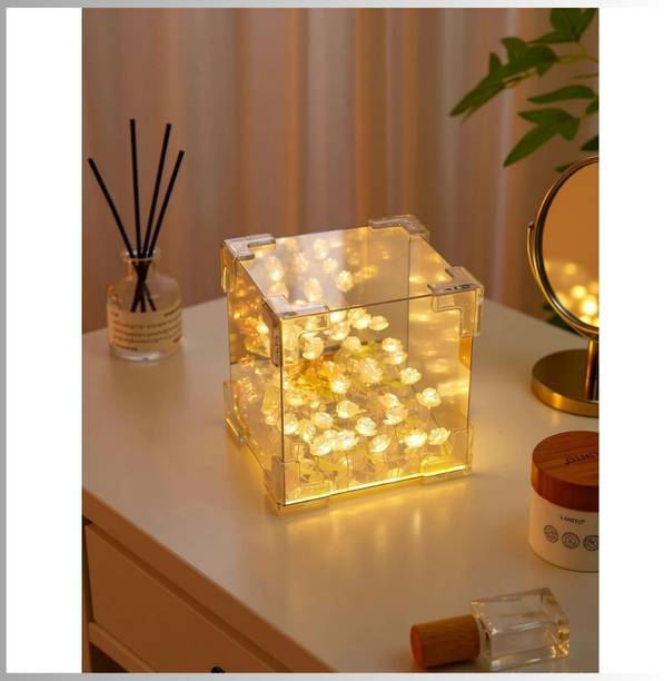 NoorDecor LED Rose Cube Night Lamp(Multicolor)-09 Night Lamp