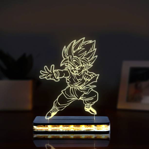 Giftkidukan 3D Illusion Dragon-Ball-Z978 Desk Table Lamp With Warm Yellow Light Goku Anime Table Lamp