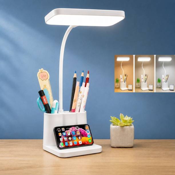 Dwiza Enterprise Multifunctional 3 Level Brightness Rechargeable with Pen & Mobile Holder Desk Study Lamp