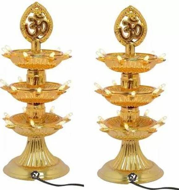 FYUGO Golden OM Design Led Electric Diya Light(PACK OF 2) for Tem
