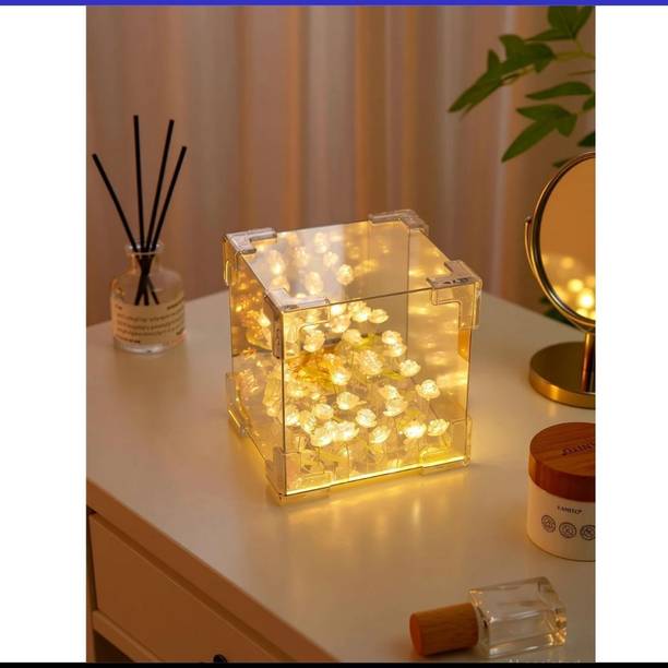 NoorDecor LED Rose Cube Night Lamp(Multicolor)-010 Night Lamp