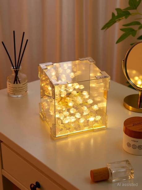 NoorDecor LED Rose Cube Night Lamp(Multicolor) Night Lamp