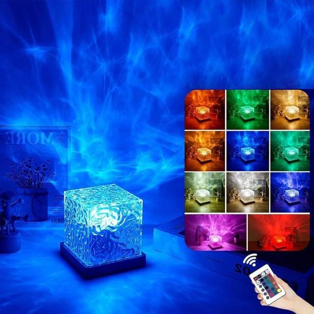 NKL BEST 3D Ocean Wave Projector Lamp Romantic LED Night Light With Remote_UE546 Table Lamp