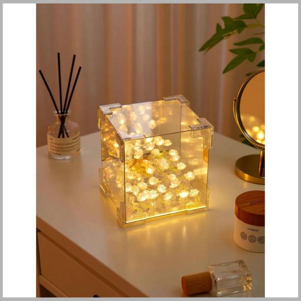 NoorDecor LED Rose Cube Night Lamp(Multicolor)-02 Night Lamp