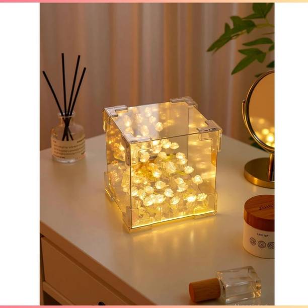 NoorDecor LED Rose Cube Night Lamp(Multicolor)-009 Night Lamp