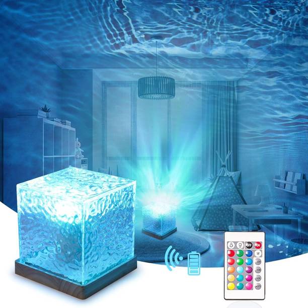 NKL BEST 3D Ocean Wave Projector Lamp Romantic LED Night Light With Remote_UE577 Table Lamp