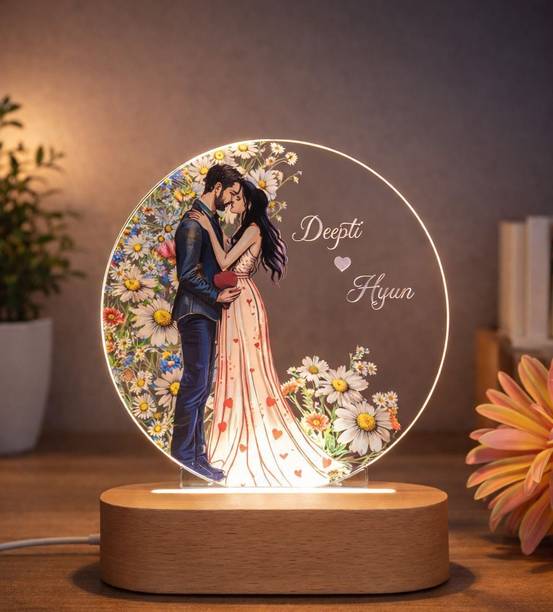 Shayona Personalized LED Lamp for Couples Anniversary & Valentine Gift Night Lamp