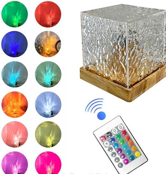 NKL BEST 3D Ocean Wave Projector Lamp Romantic LED Night Light With Remote_UE510 Table Lamp