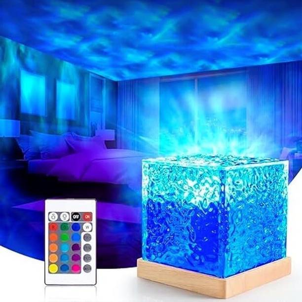 NKL BEST 3D Ocean Wave Projector Lamp Romantic LED Night Light With Remote_UE550 Table Lamp