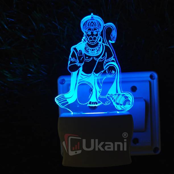UKANI HANUMANJI Acrylic 3D Illusion RGB 7 Colour Changing LED Plu