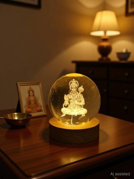 YCVARIYAENTERPRISE Hanuman Ji Crystal Ball USB Lamp Night Lamp