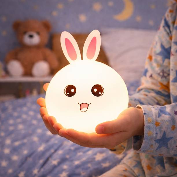 One23POP Silicone Rabbit Night Light | USB Rechargeable 7-Color LED Table Lamp Table Lamp