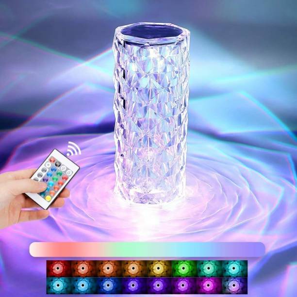 MHAX Crystal Rose Diamond 16 Color RGB Changing Mode LED Night Lights Table Lamp Table Lamp
