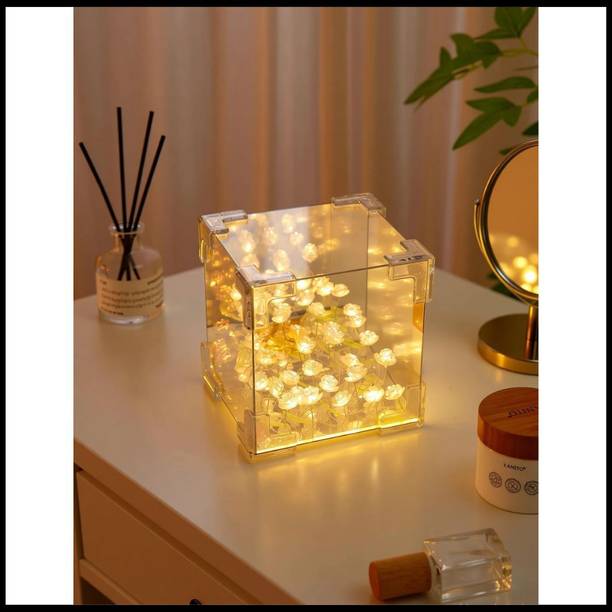 NoorDecor LED Rose Cube Night Lamp(Multicolor)-04 Night Lamp
