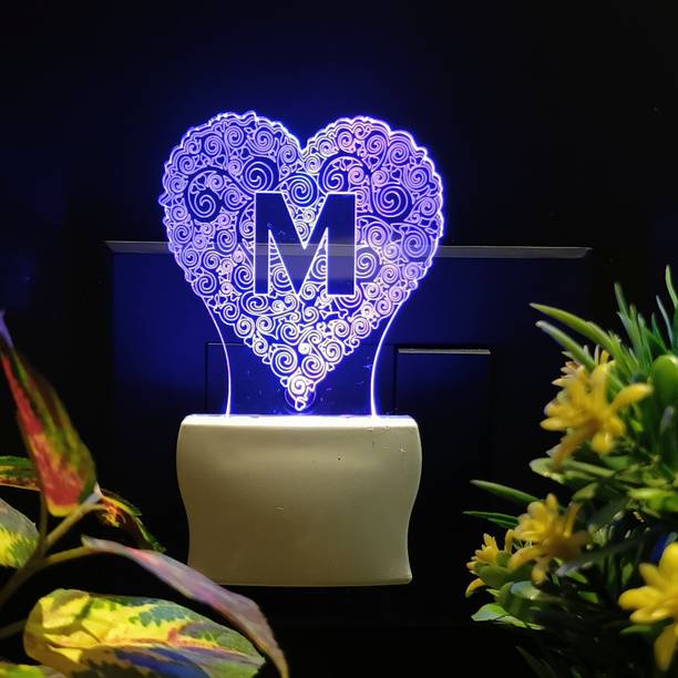 Sky Mart ALPHABET M Acrylic 3D Illusion RGB 7 Colour Changing LED Plug n Play Night Lamp