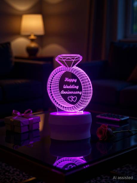 UKANI 3D Illusion LED Light Night Lights for 7 Colors Led Changing Lighting Bedroom Decoration Decorative Lighting Gifts for Boys Girls Kids Baby Friends BEST WEDDING GIFT HAPPY WEDDING ANNIVERSARY Night Lamp Night Lamp