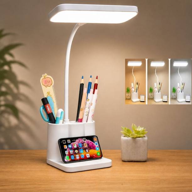 Dwiza Enterprise Multifunctional 3 Level Brightness Rechargeable with Pen and Mobile Holder Desk Study Lamp