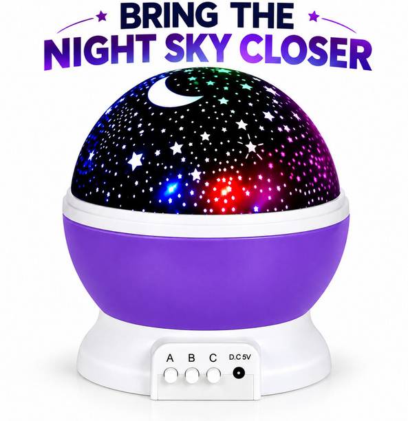 ZYRIAN Rotating Starry Sky Night Light adds moon and star patterns to your room decor Night Lamp