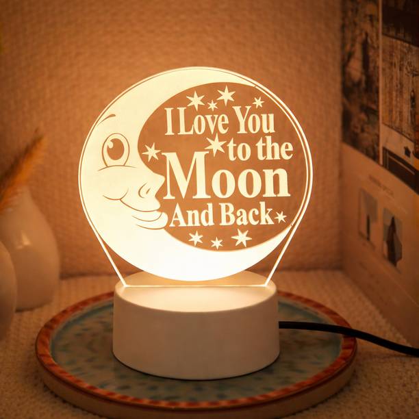 स्नैप्टरप Valentine Gift for Girlfriend Boyfriend Wife Husband|Acrylic Led Side Table Lamp नाइट लैम्प
