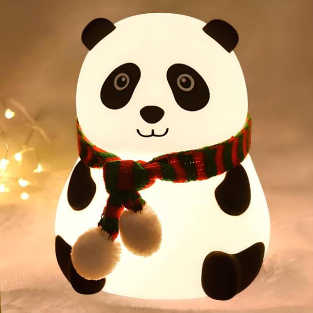 FINARO CUTE Panda Night Light for Kids,Nursery 7-Color Changing LampWhite  - 6 inch