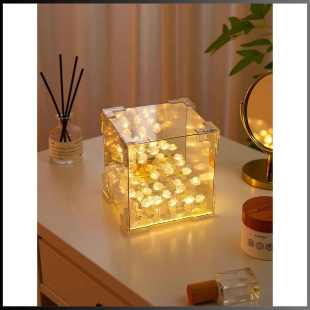 NoorDecor LED Rose Cube Night Lamp(Multicolor)-05 Night Lamp
