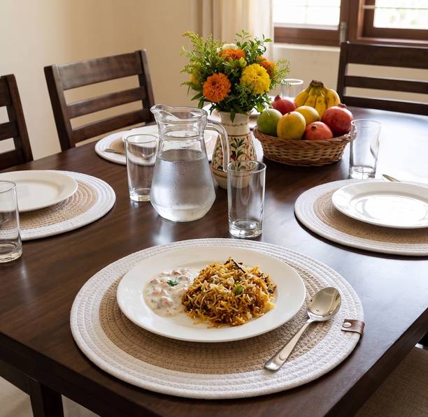 Barchitta Beige Organic Cotton Table Linen Set