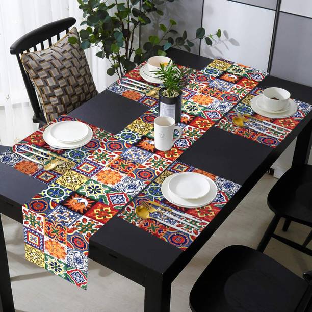 PRAKARTIK Multicolor Organic Cotton Table Linen Set