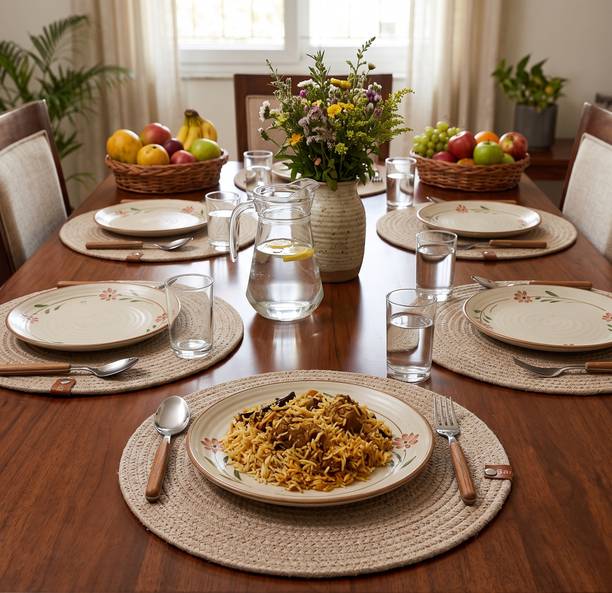 Barchitta Beige Organic Cotton Table Linen Set