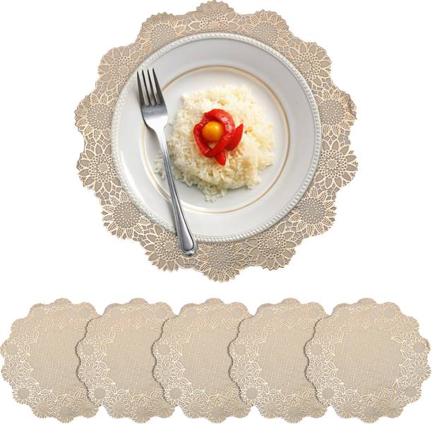 KUBER INDUSTRIES Round Pack of 6 Table Placemat