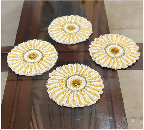 HINAZ Round Glass Coaster Set