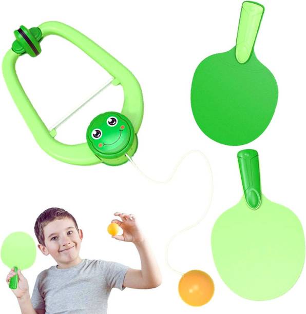 VikriDa Hanging Table Tennis Self Training Indoor Gaming 2 Racket & 3 Practice Ball Stationary Indoor Table Tennis Table