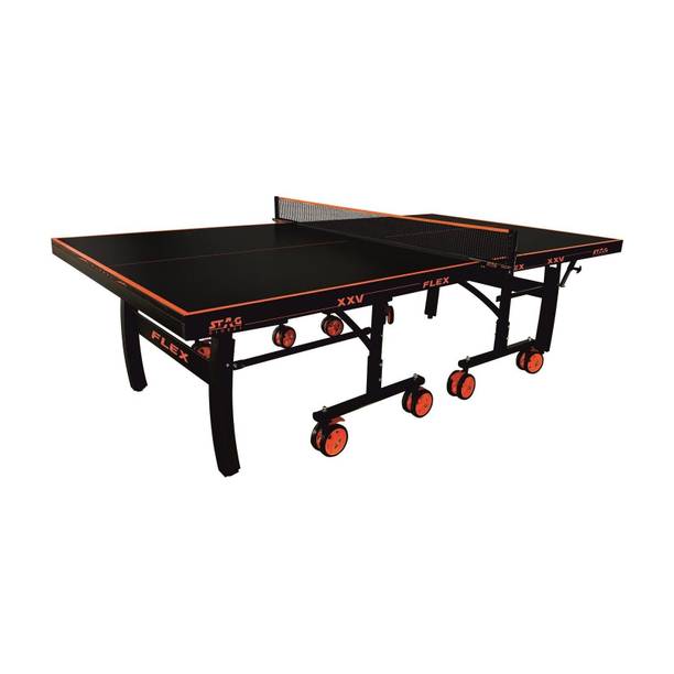 stag global STAG GLOBAL Flex Table Tennis Table Black Top, Thickness 16mm Rollaway Indoor Table Tennis Table