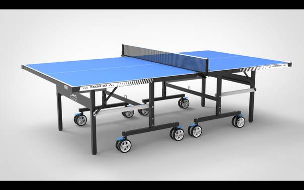 Stag iconic Phoenix 180 Indoor Table Tennis Table with 18mm Top, Single Player Playback Mode Rollaway Indoor Table Tennis Table