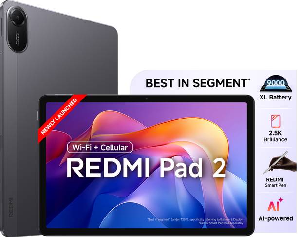 REDMI Pad 2 4 GB RAM 128 GB ROM 11.0 inch with Wi-Fi+4G Gaming Tablet (Graphite Grey)